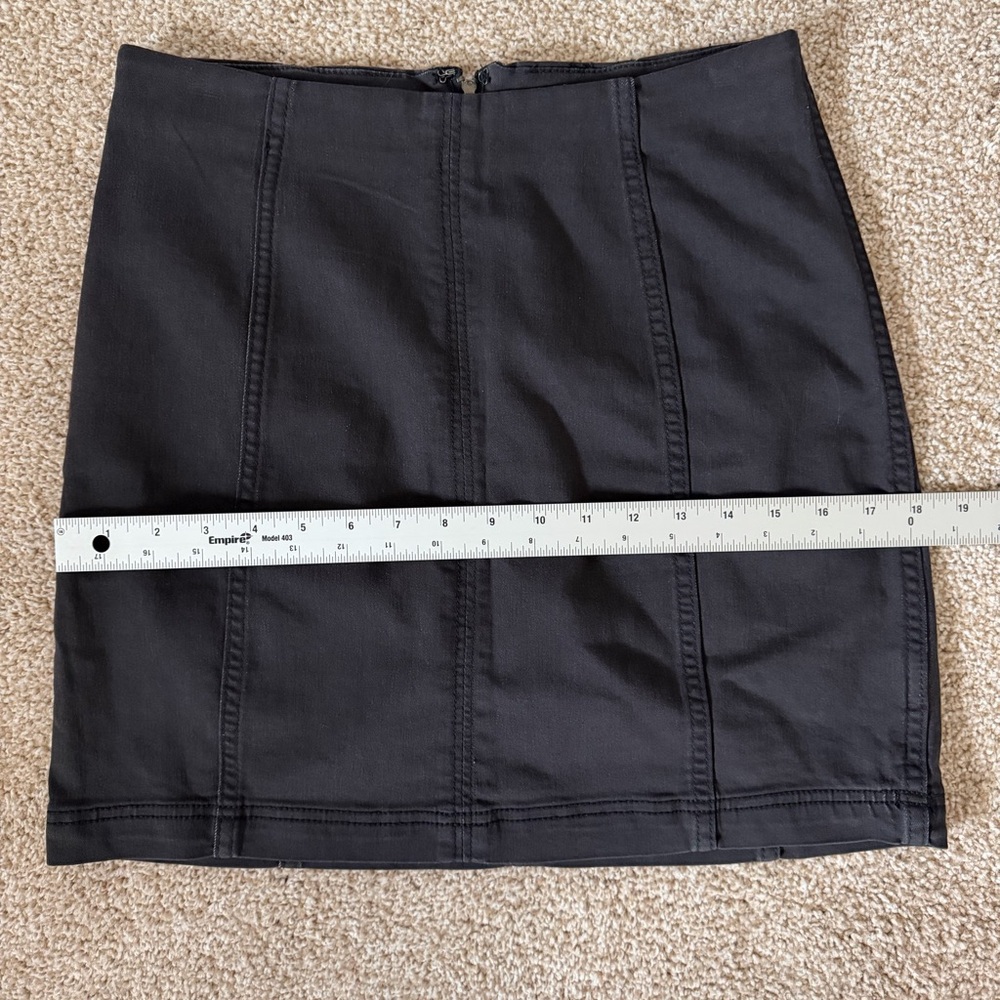 Free People Modern Femme Denim Black Mini Skirt Size 10 Grunge - Picture 9 of 10